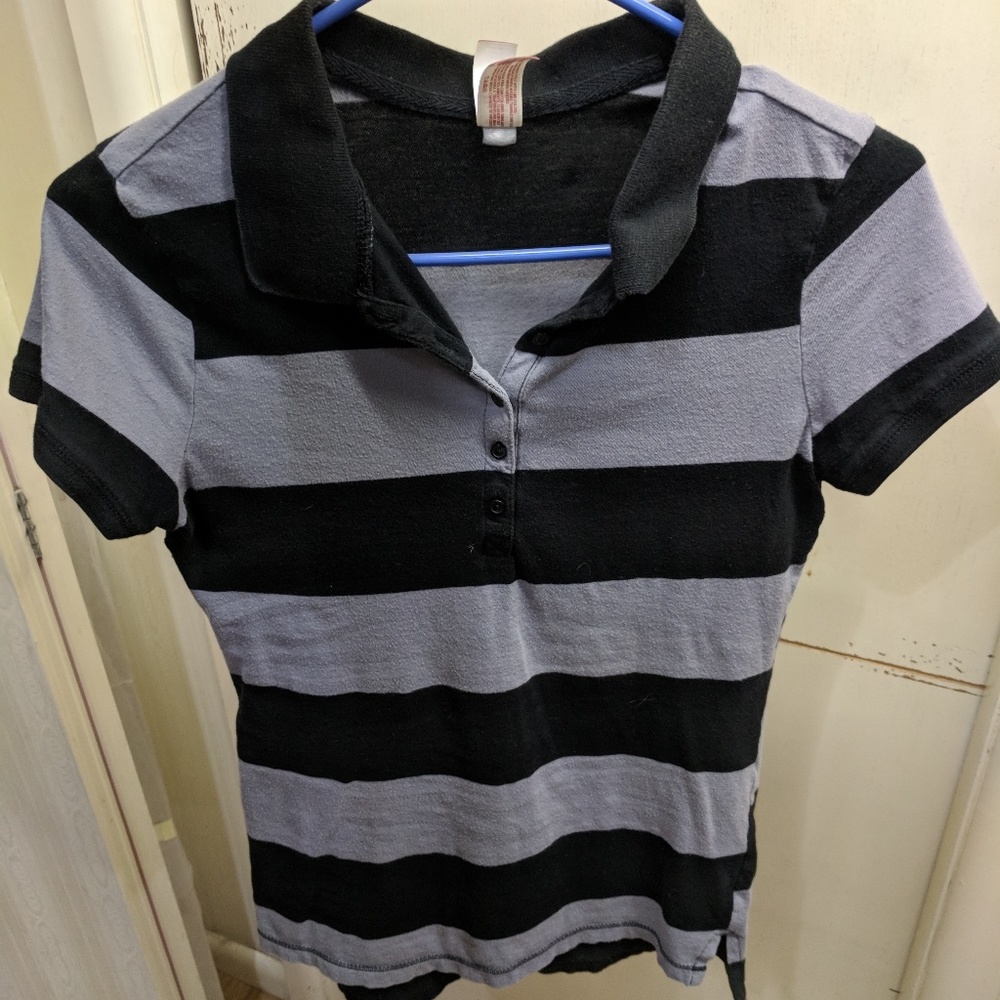 Black and grey polo